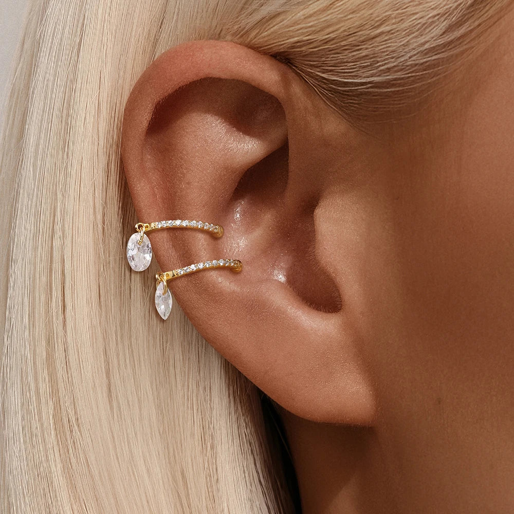 Versatile Water Drop Hoop Earring