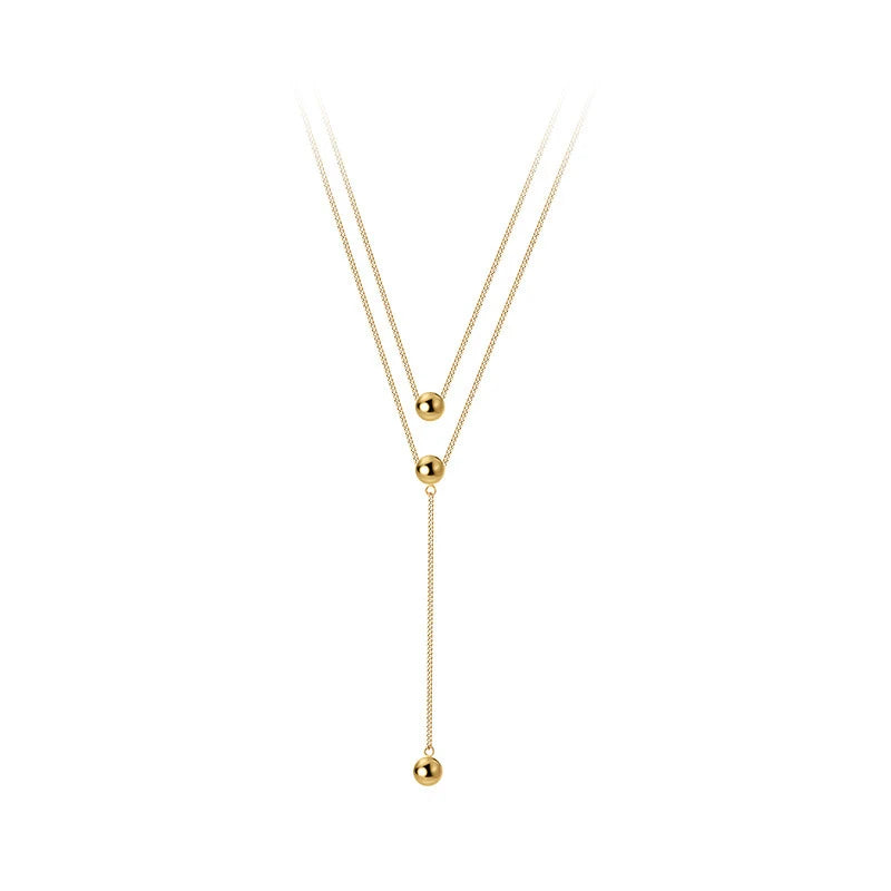 Three Layer Beads Y-Shape Necklace