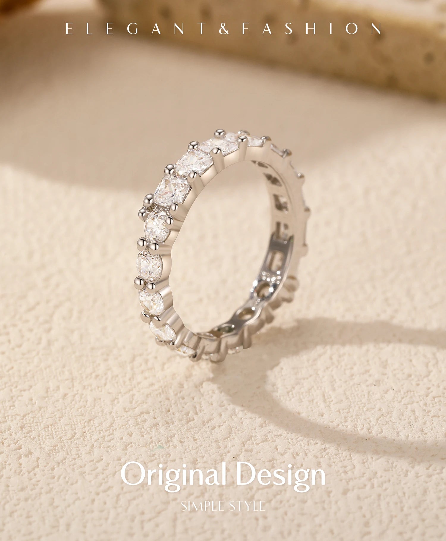 Geometric Water Drop Eternity Ring
