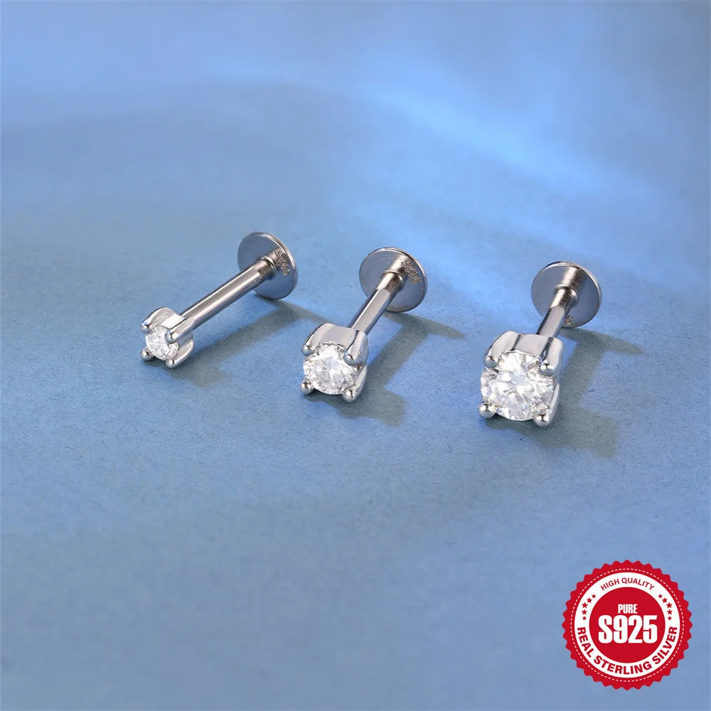 Moissanite Threaded Stud Earring