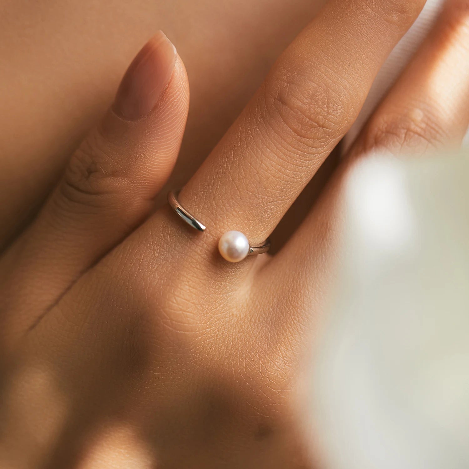 Natural Pearl Adjustable Size 6-9 Ring