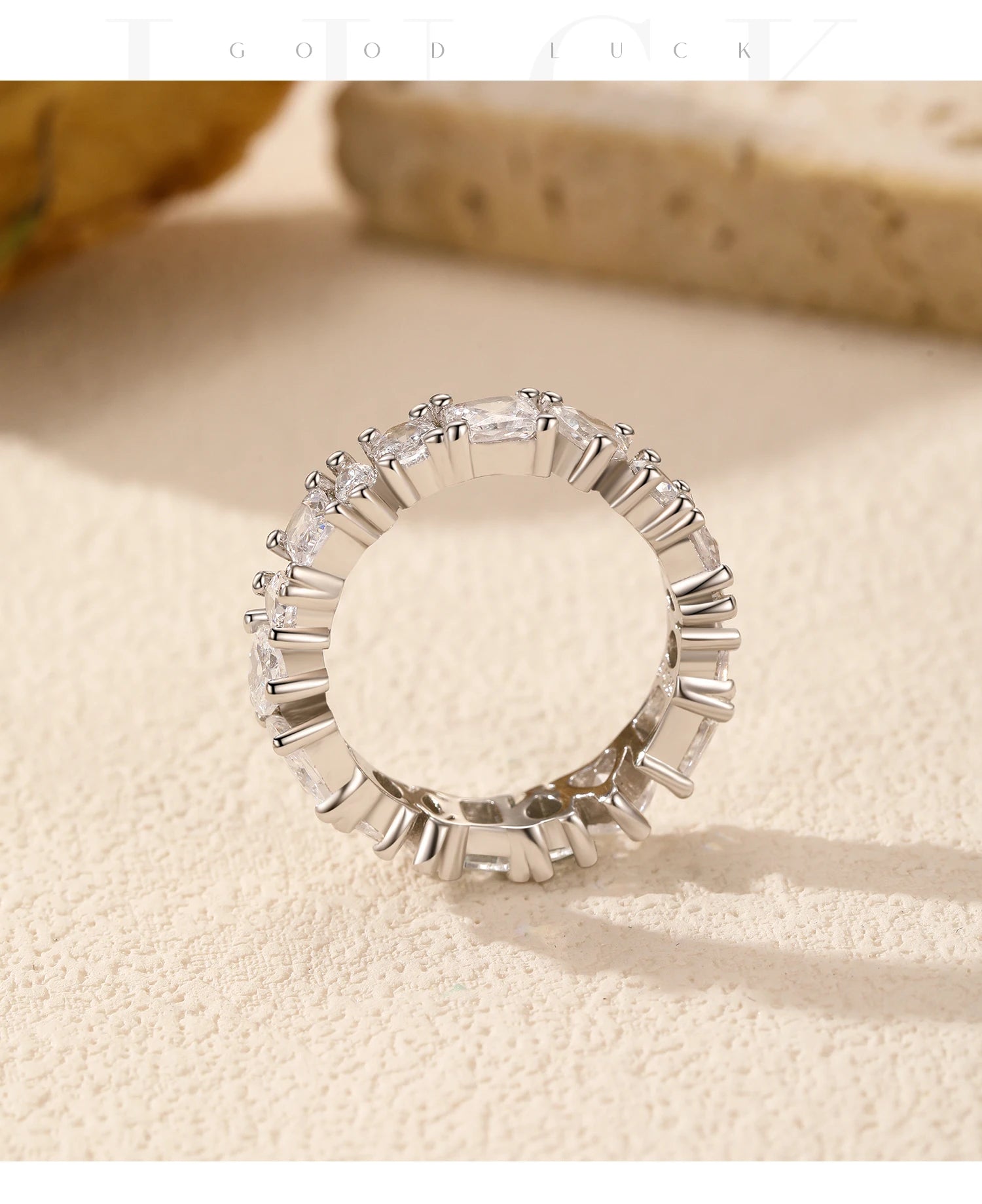 Geometric Water Drop Eternity Ring