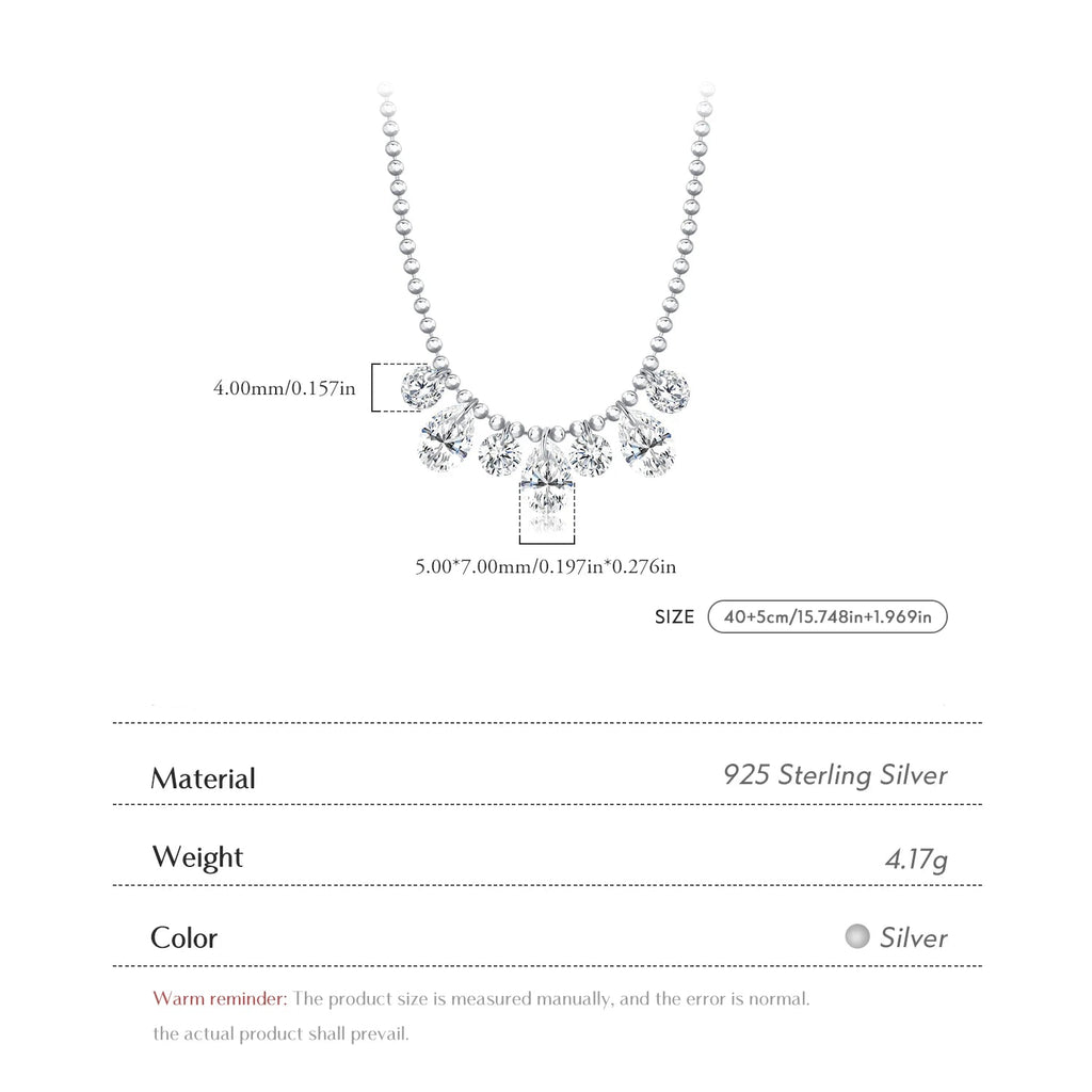Collier en zircone poire scintillante 