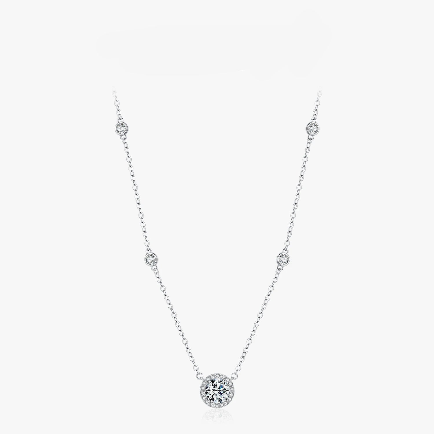 Pendentif rond en zircon transparent 