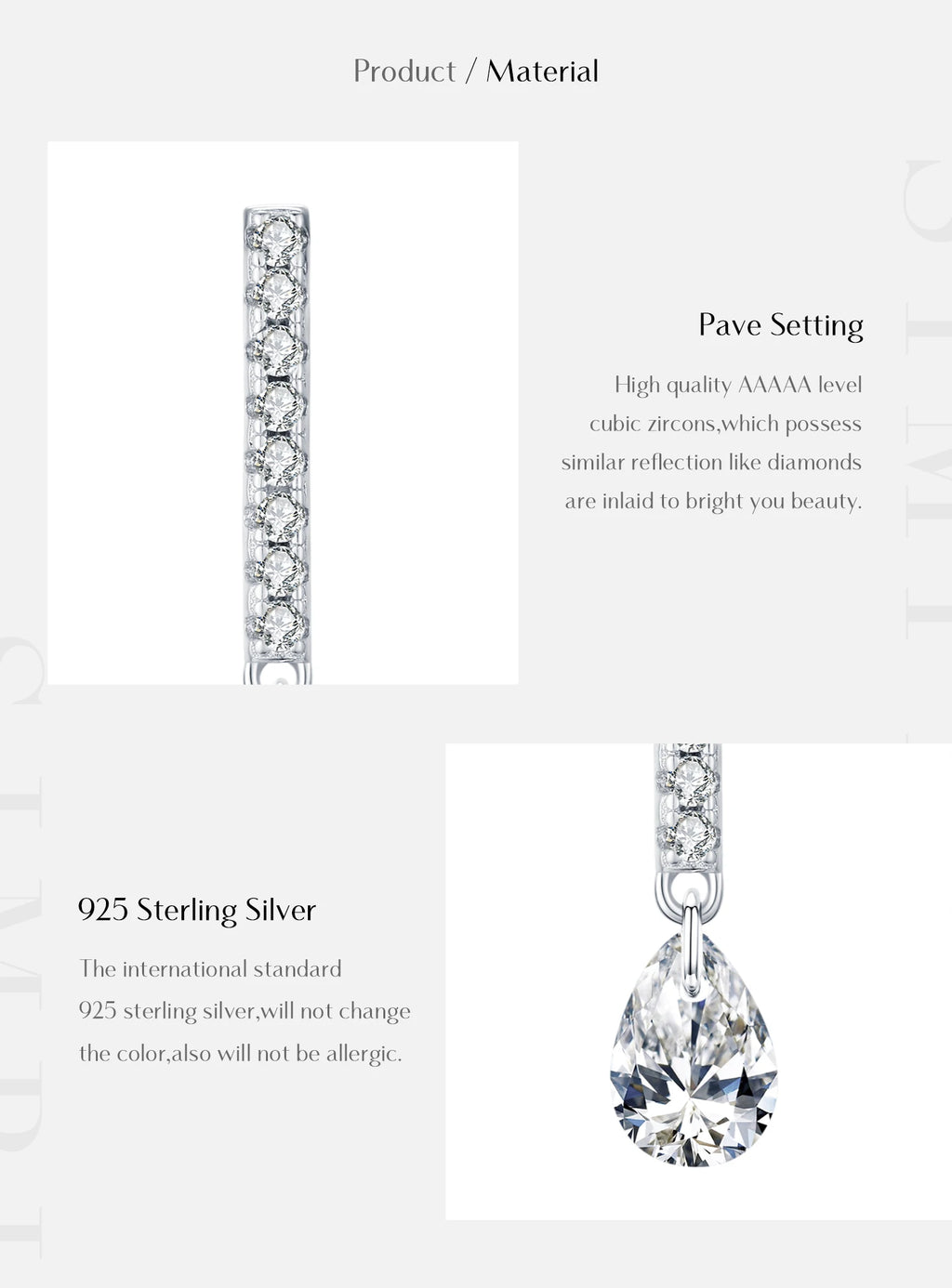 Stunning Water Drop Zircon Stud Earrings