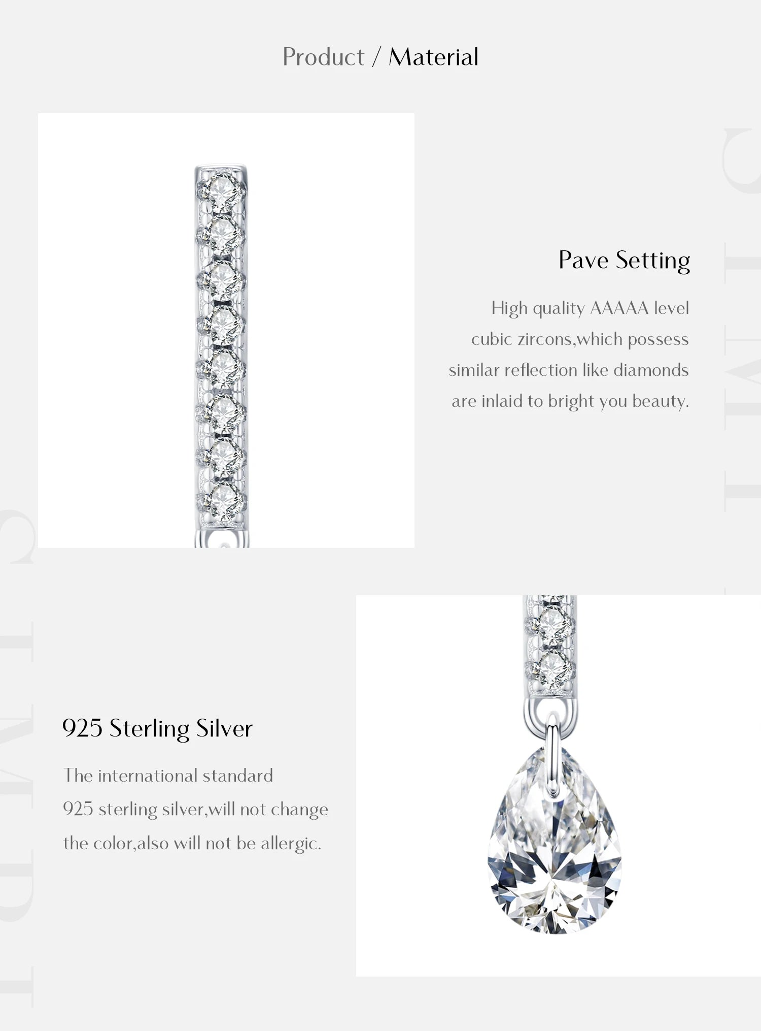 Stunning Water Drop Zircon Stud Earrings
