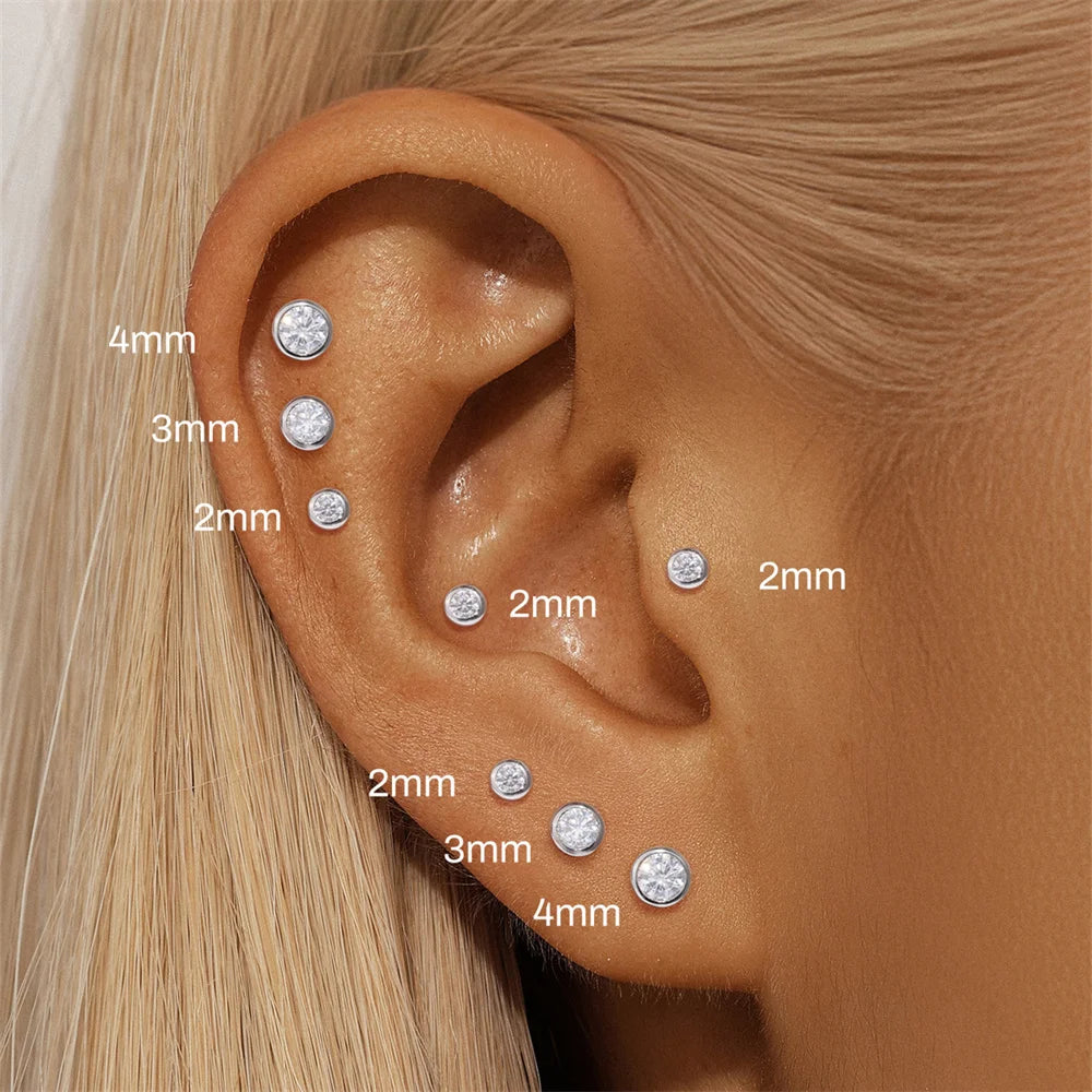 Moissanite Threaded Stud Earring