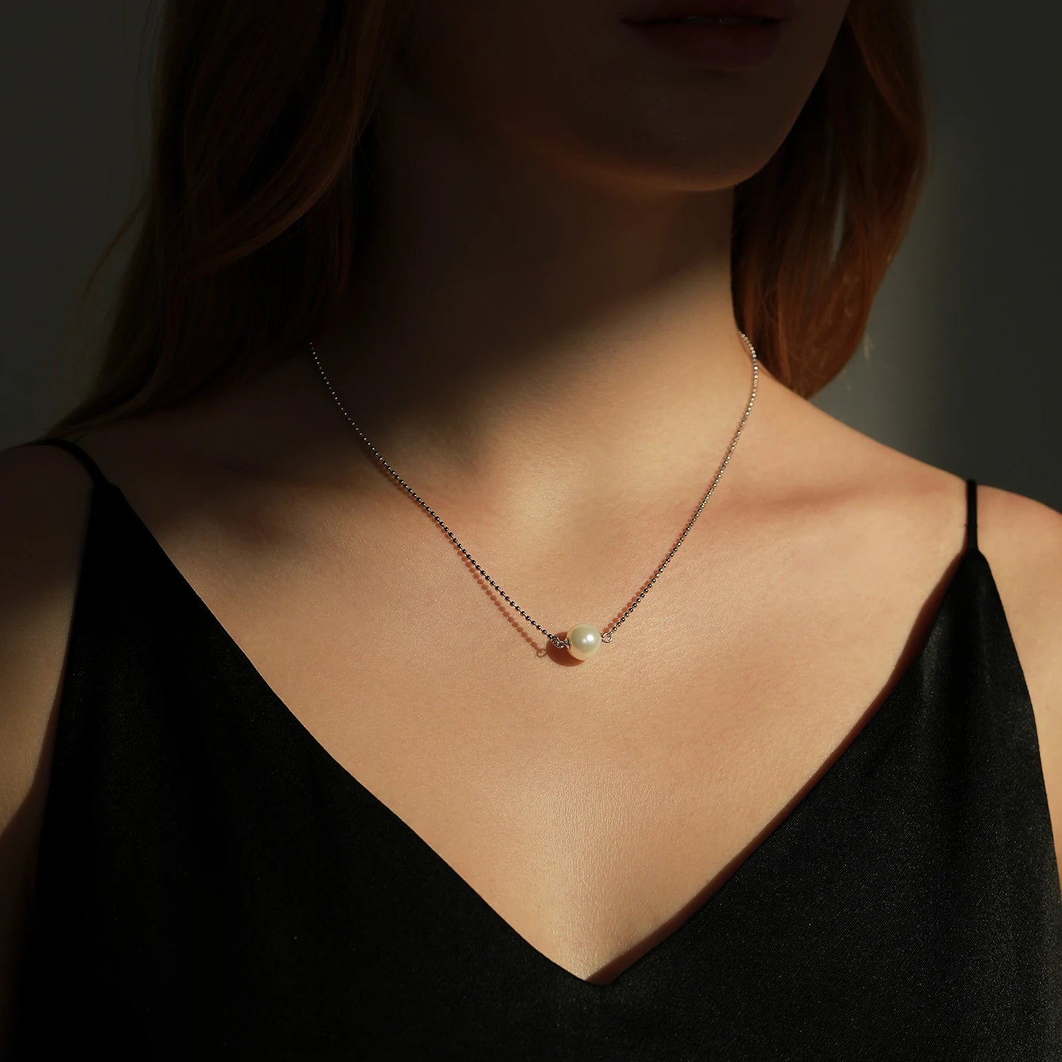 Collier élégant en perles de cristal 