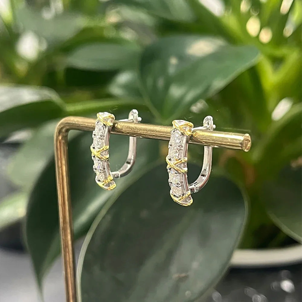 X-Shape Cross Moissanite Earrings