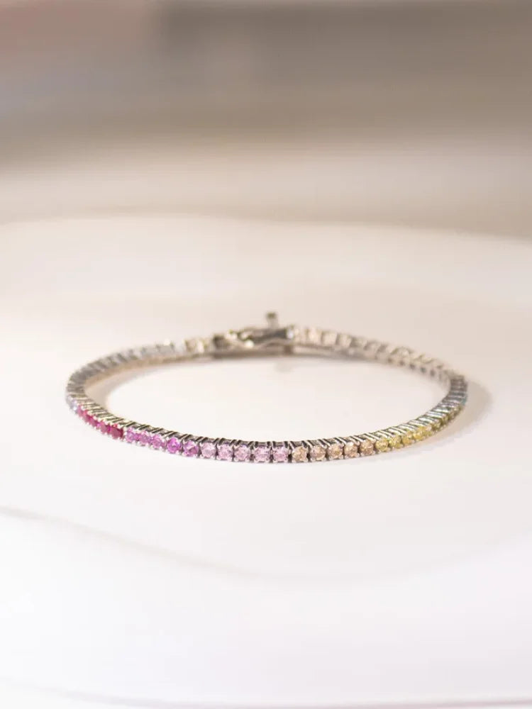 2mm Rainbow Tennis Bracelet