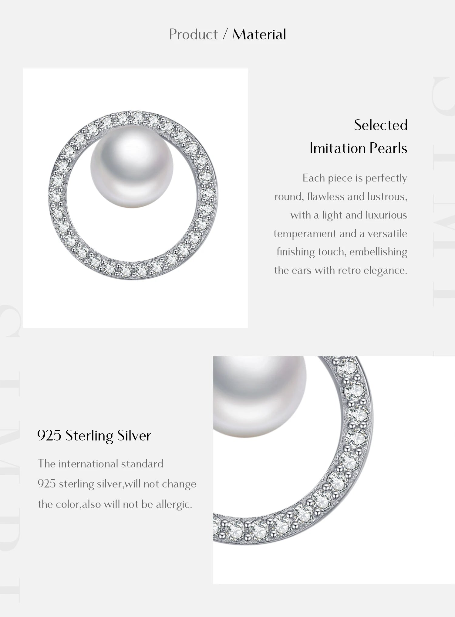 Crystal Pearl Stud Earrings