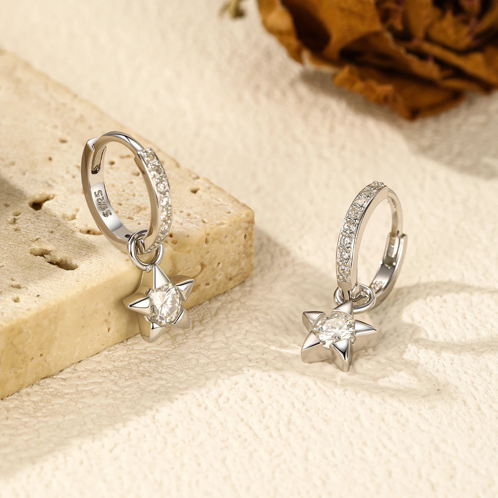 Round Moissanite Ear Buckles