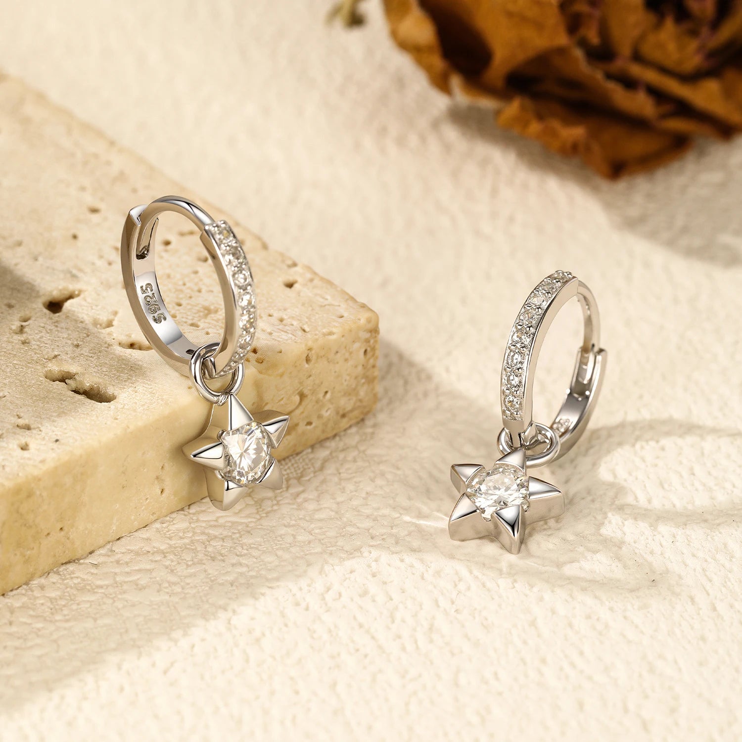 Boucles d'oreilles rondes en moissanite