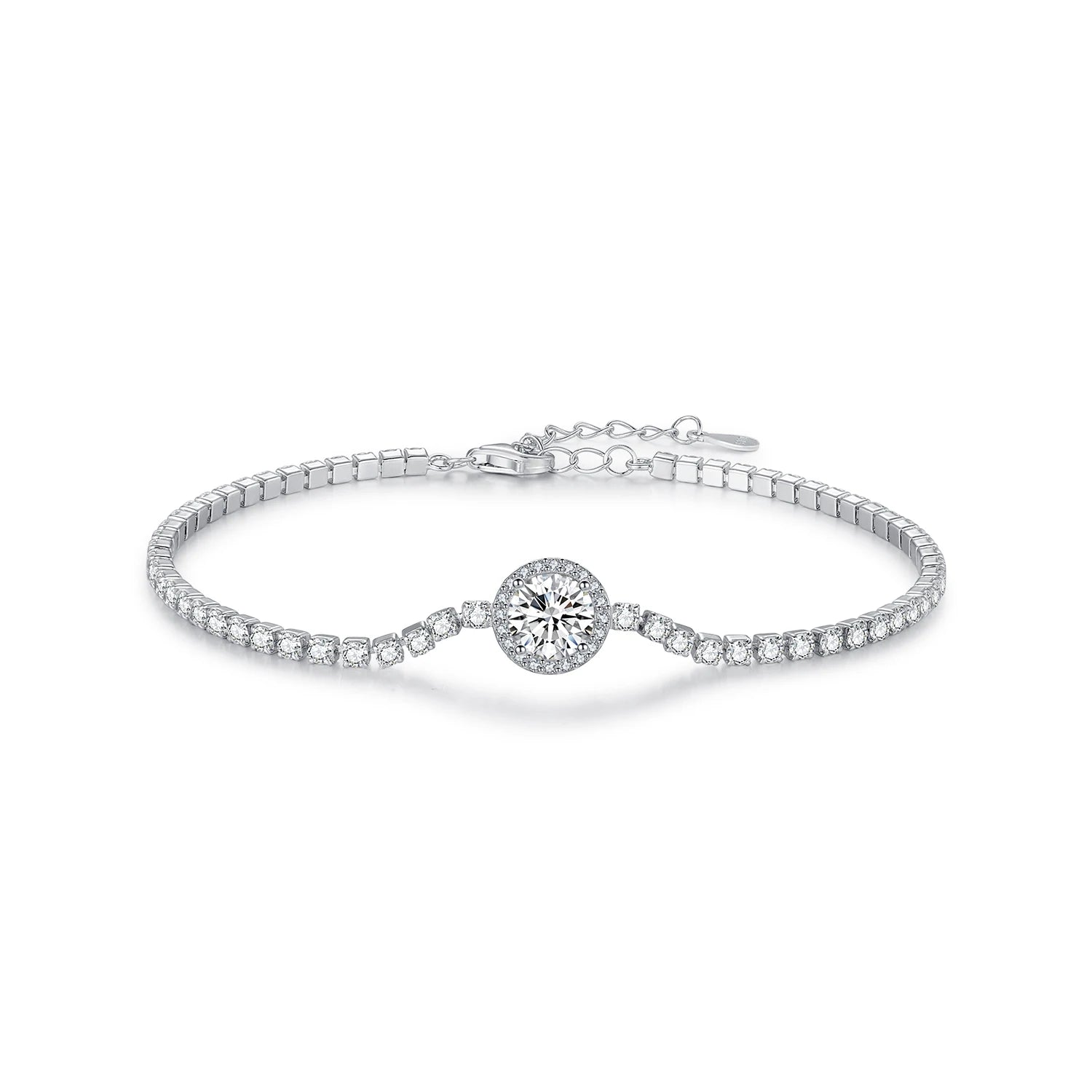 Halo Clear Cubic Zirconia Tennis Bracelets