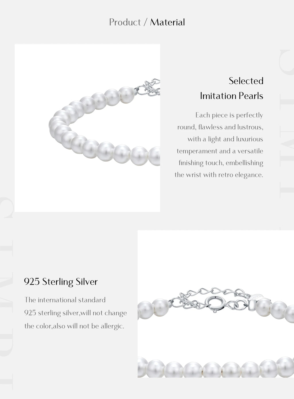 Delicate 3MM 4MM 5MM Stackable Shell Pearl Bracelet