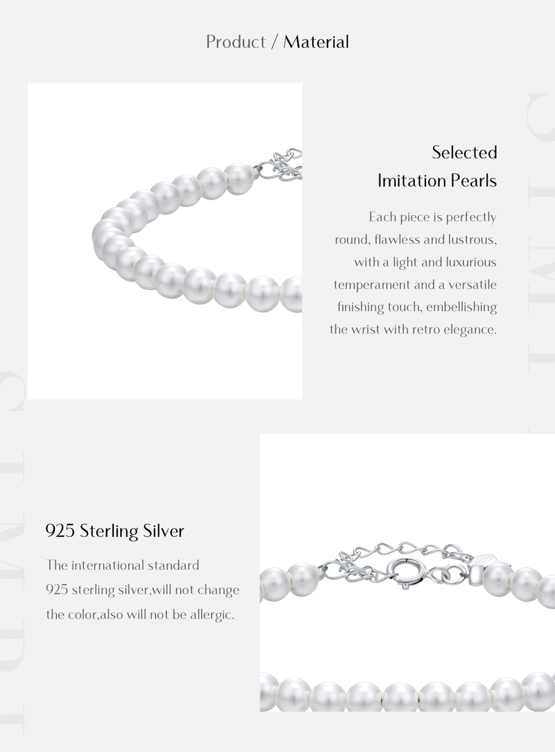 Delicate 3MM 4MM 5MM Stackable Shell Pearl Bracelet