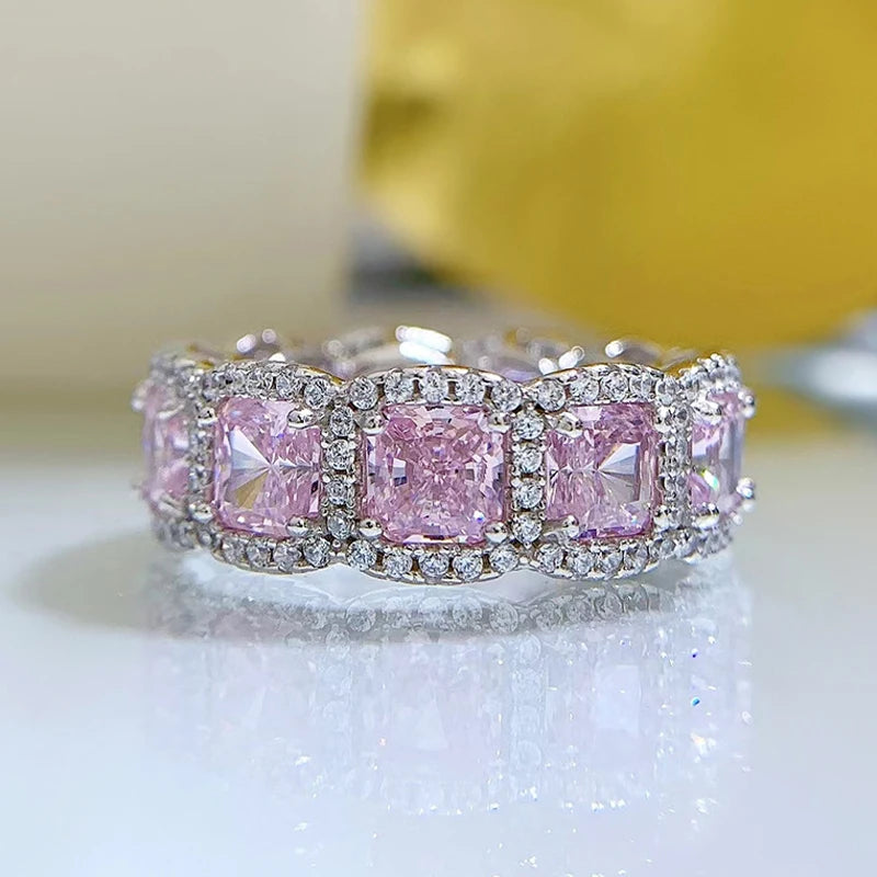 Silver Sparkling 5*5mm Square Yellow Pink White