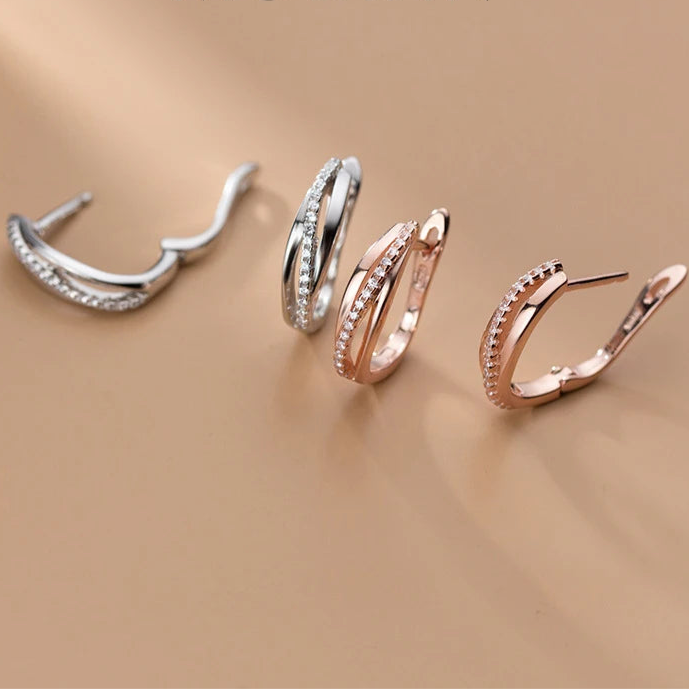 Geometric Twist Hoop Earrings