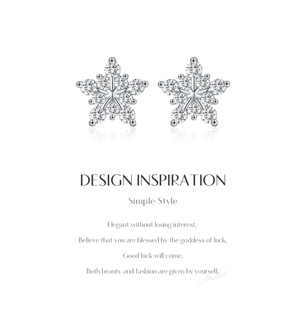 Snowflake Stud Earrings - MOISSANITE