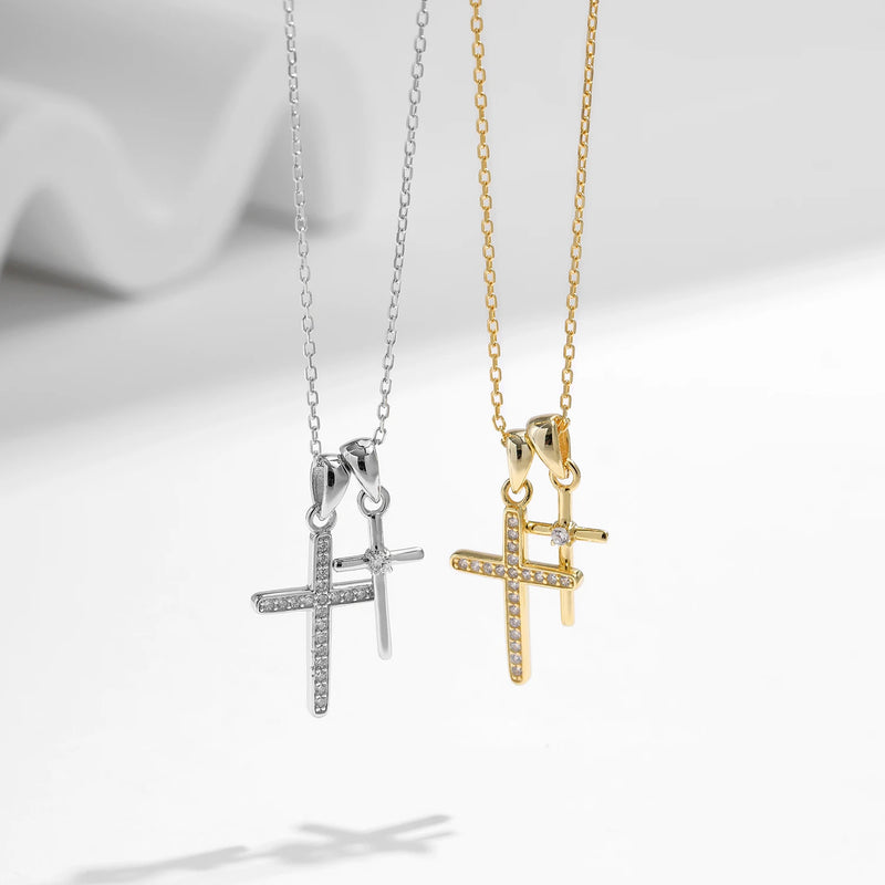 Double Cross Zircon Chain