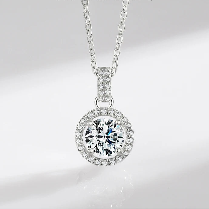 Charm Round 1CT 5A Zirconia Pendant