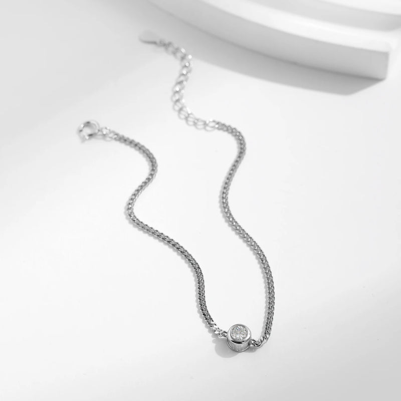 0.25CT Moissanite Bezel Setting Bracelet