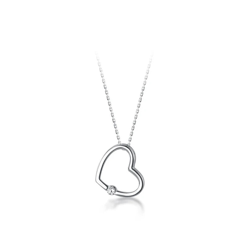 Cœur creux en zircon blanc et rose 