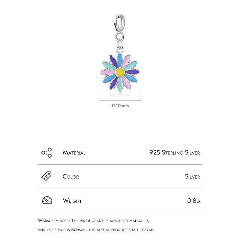 Rainbow Color Enamel Flower Pendant