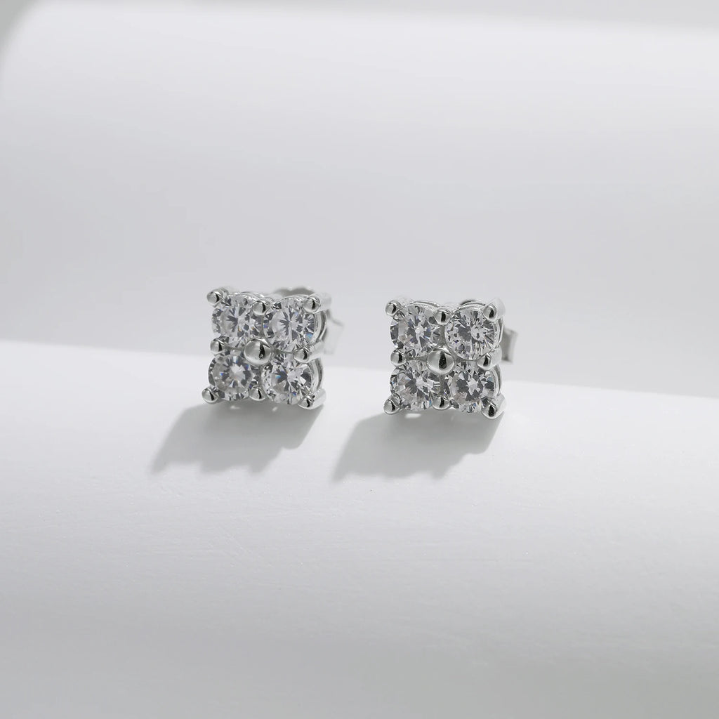 Moissanite Flower Earrings