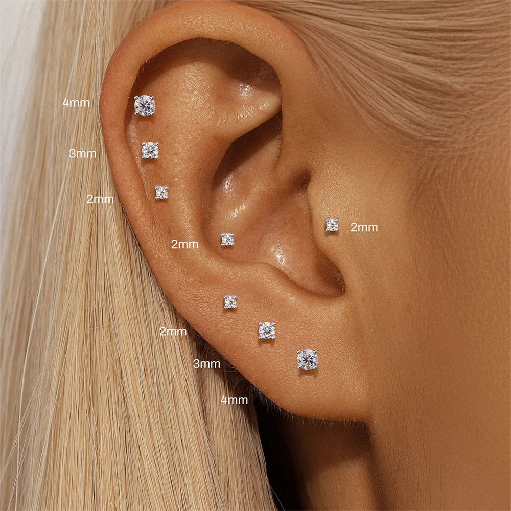 Moissanite Threaded Stud Earring