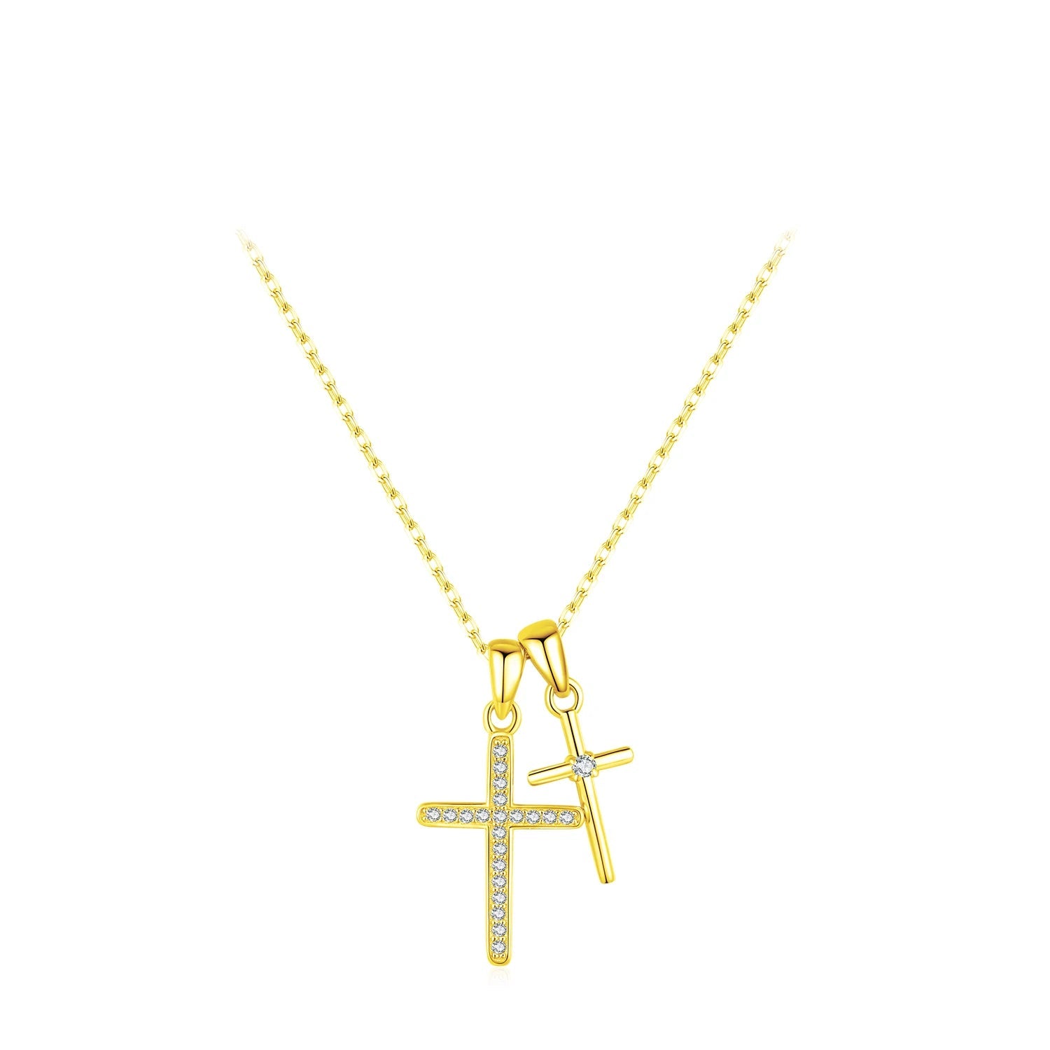 Double Cross Zircon Chain