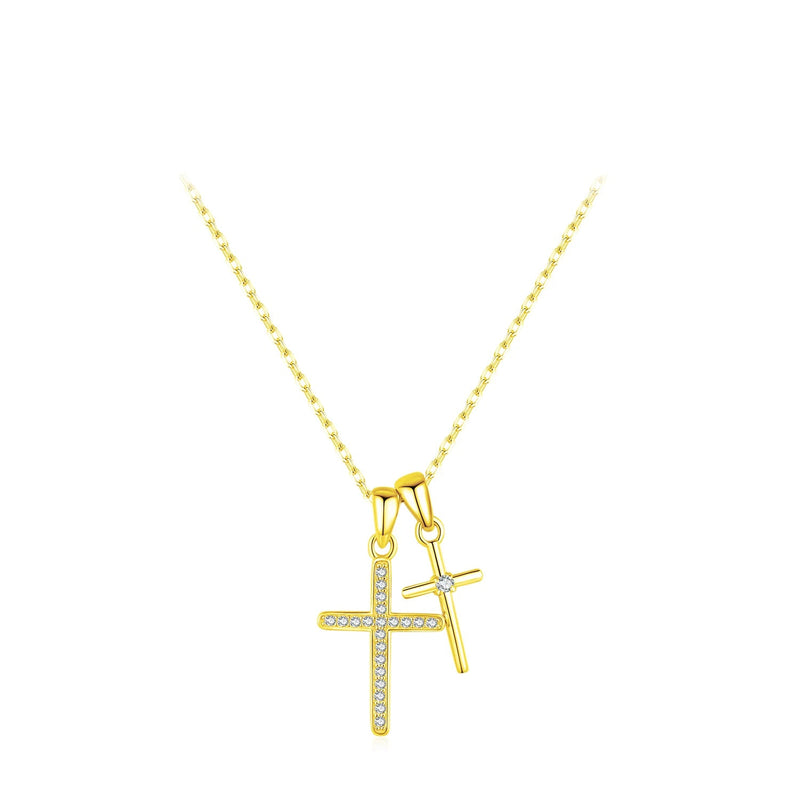 Double Cross Zircon Chain