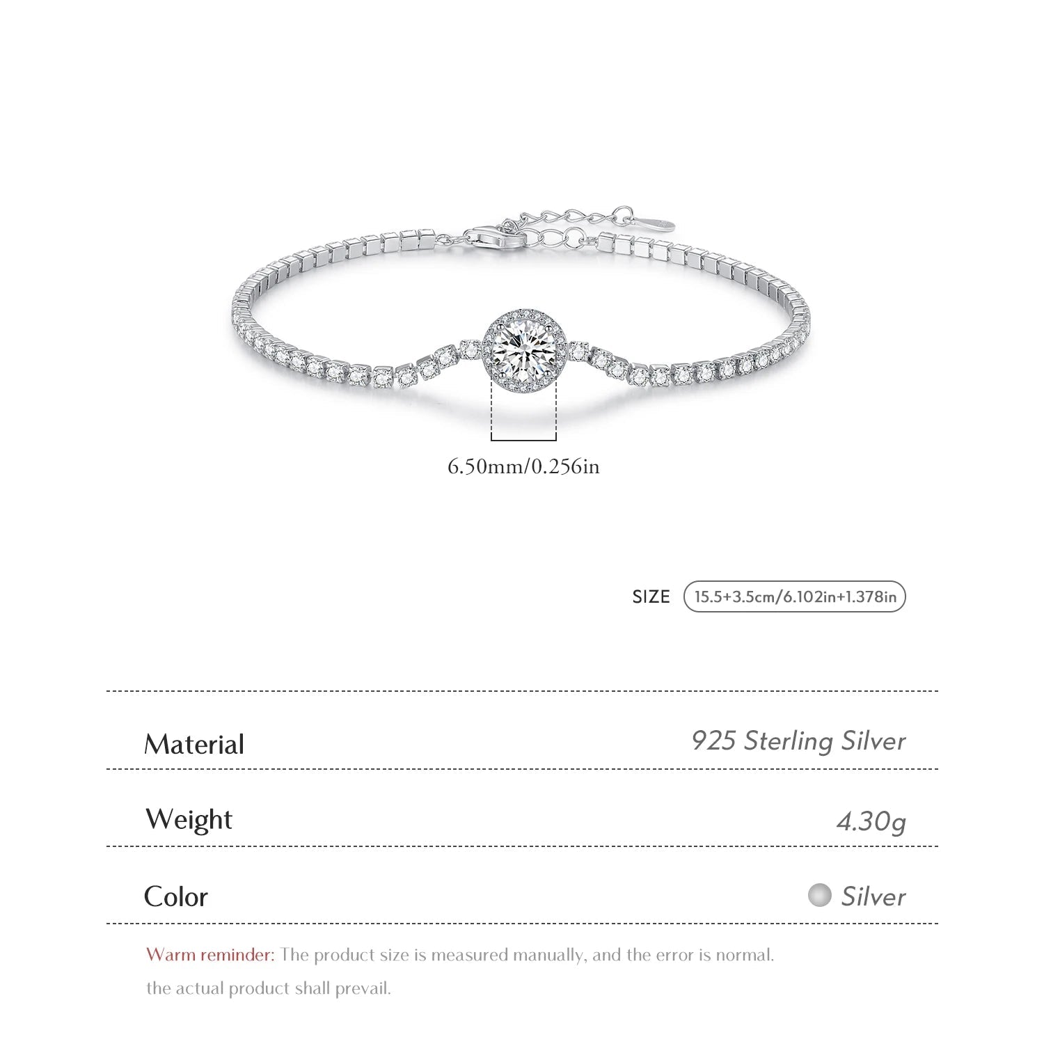 Halo Clear Cubic Zirconia Tennis Bracelets