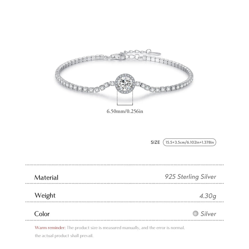 Halo Clear Cubic Zirconia Tennis Bracelets