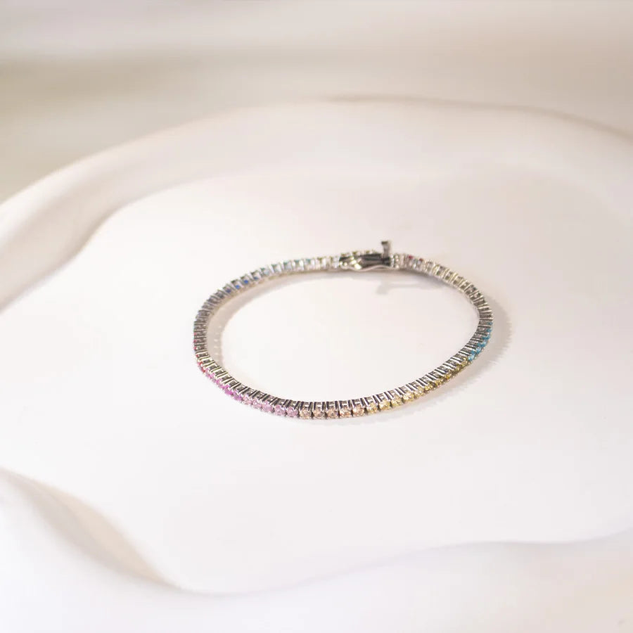 2mm Rainbow Tennis Bracelet