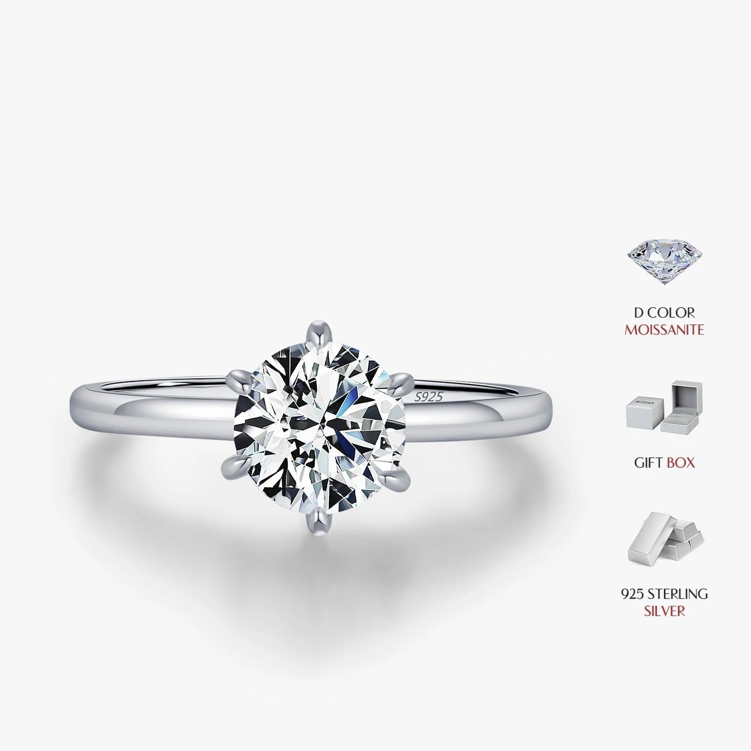 1CT Moissanite Ring