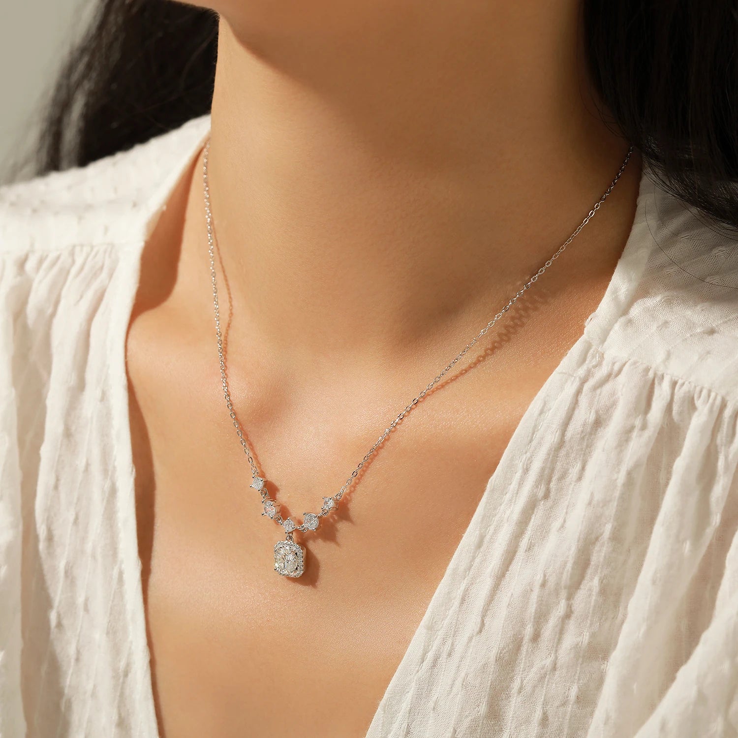 1CT D Color Moissanite Necklace