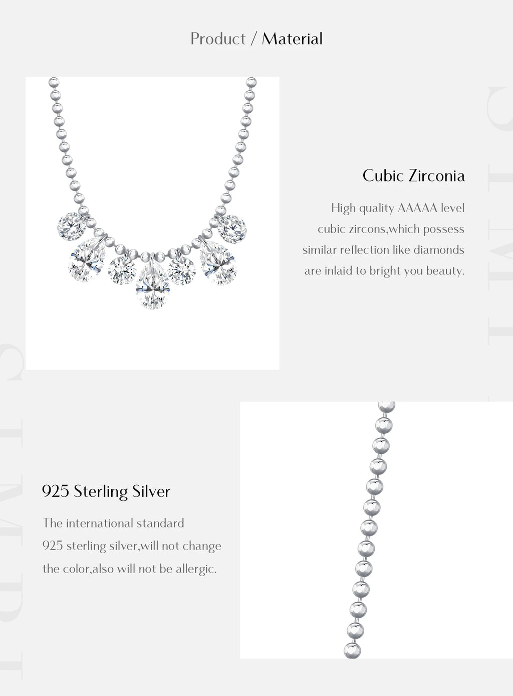 Collier en zircone poire scintillante 