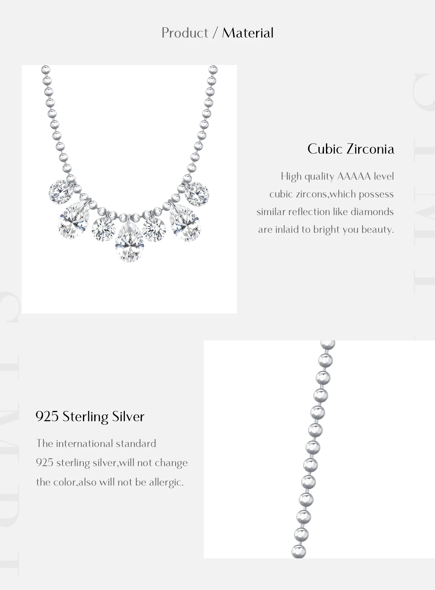 Collier en zircone poire scintillante 