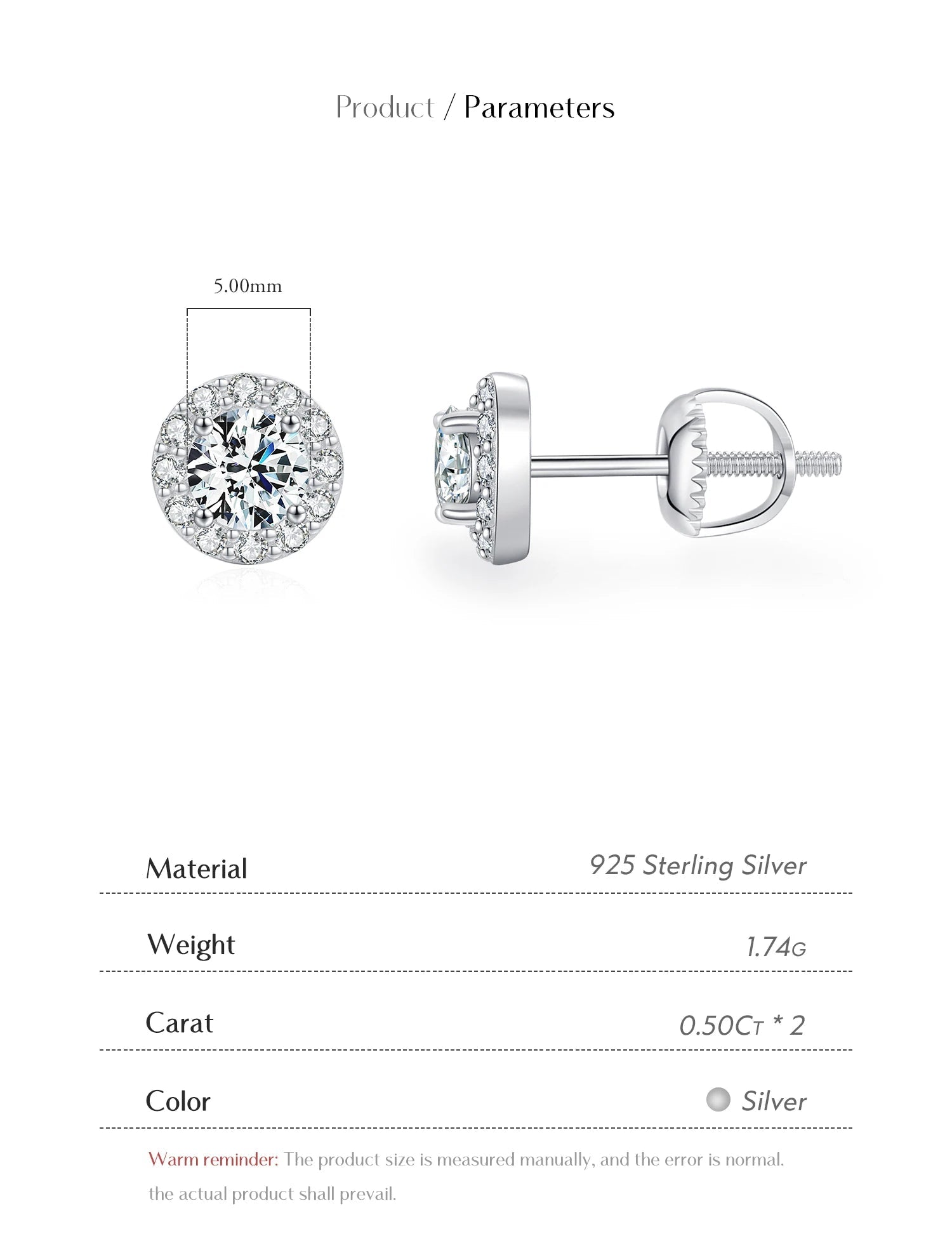 1.00CT Moissanite Earrings