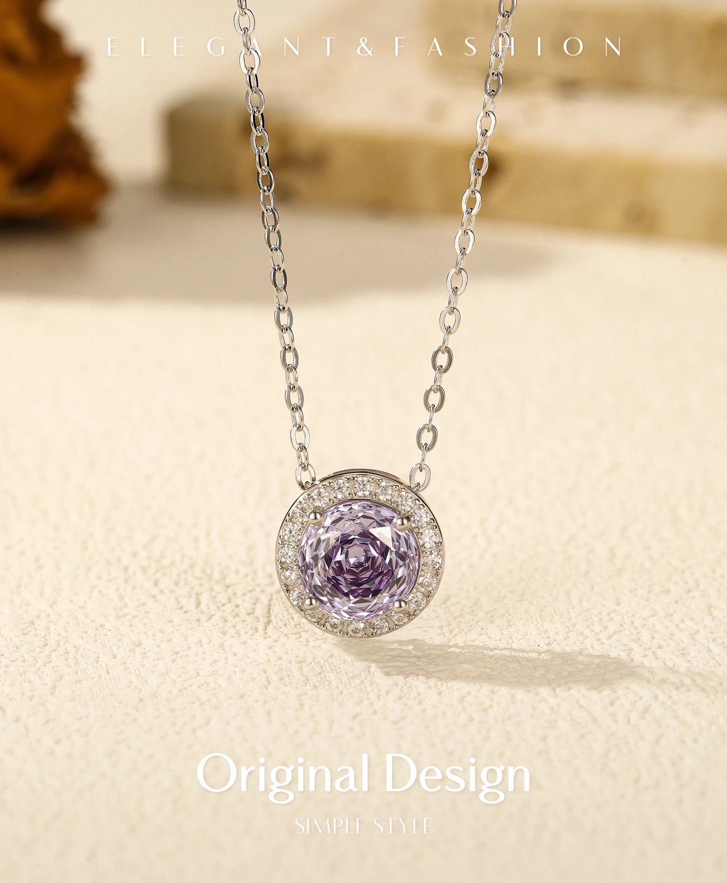 Colliers scintillants taille rose ronde 
