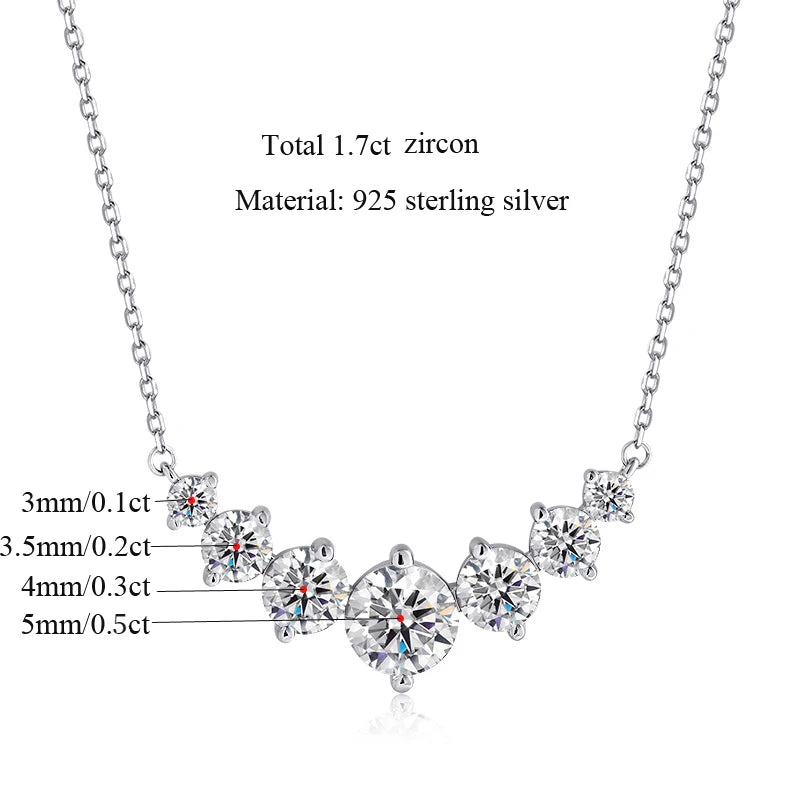 1.7 Carat Moissanite Diamond Pendant Necklace