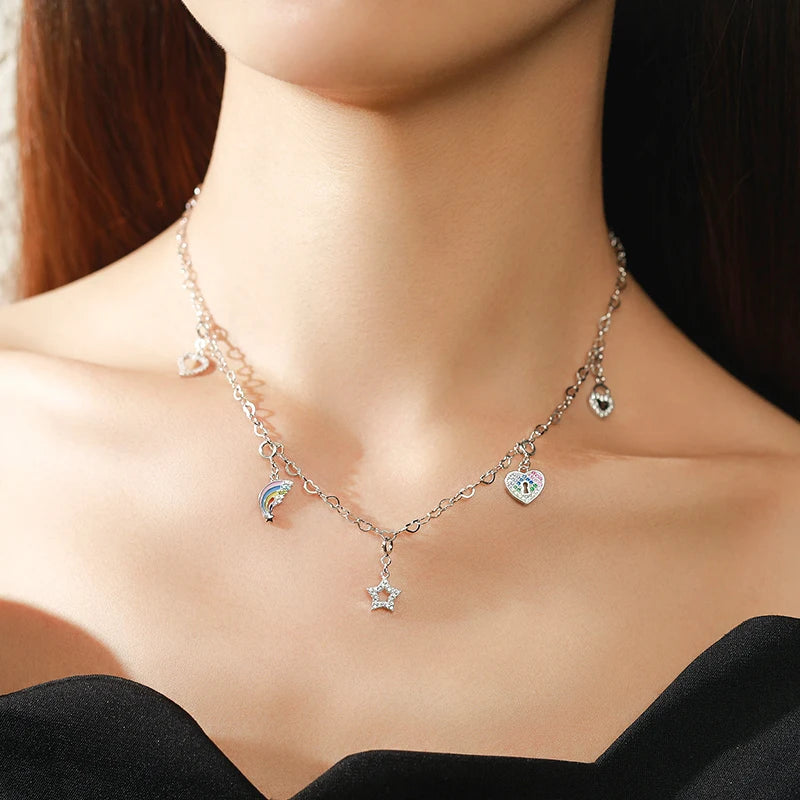 Romantic Keyhole Hearts Pendant