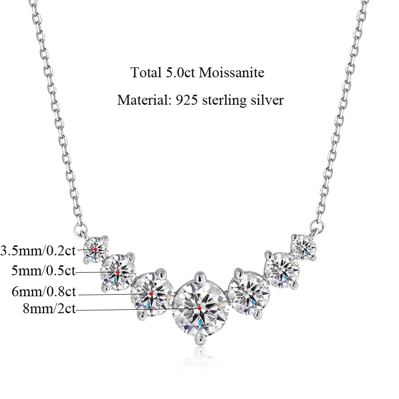 1.7 Carat Moissanite Diamond Pendant Necklace