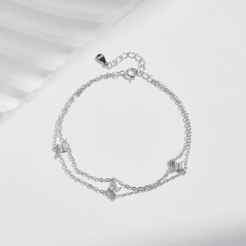 Double-layer Four Leaf Clover Bracelet