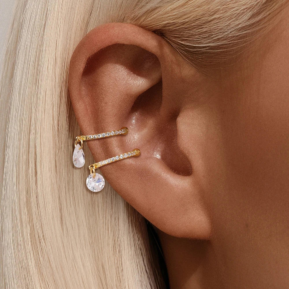 Versatile Water Drop Hoop Earring