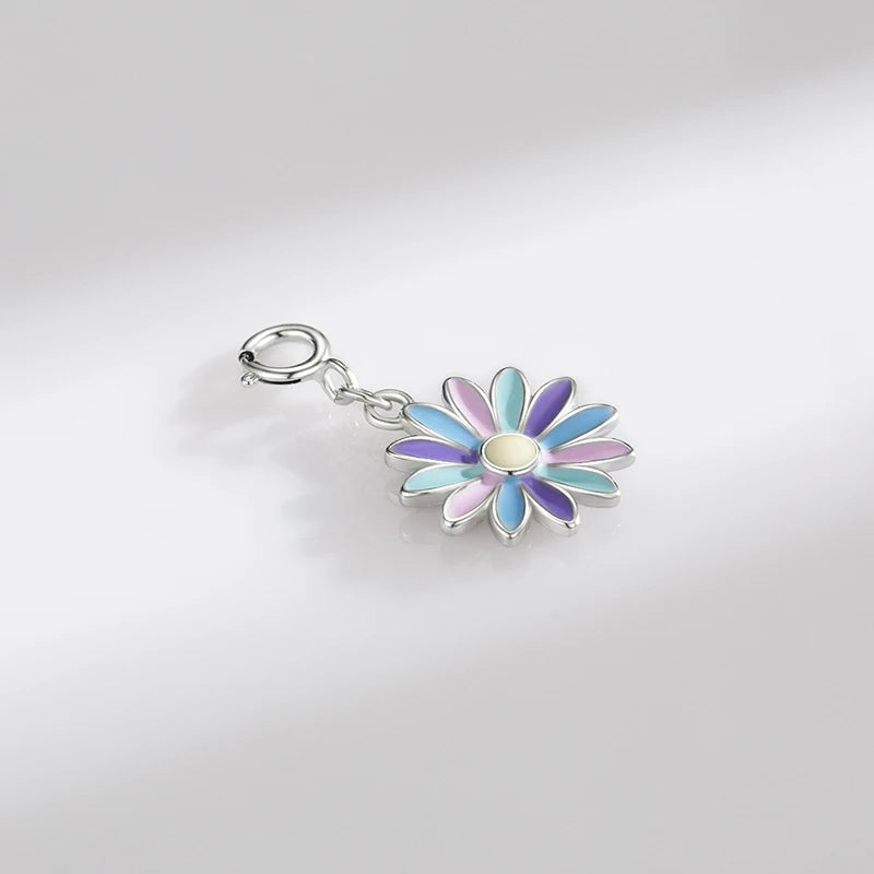 Rainbow Color Enamel Flower Pendant