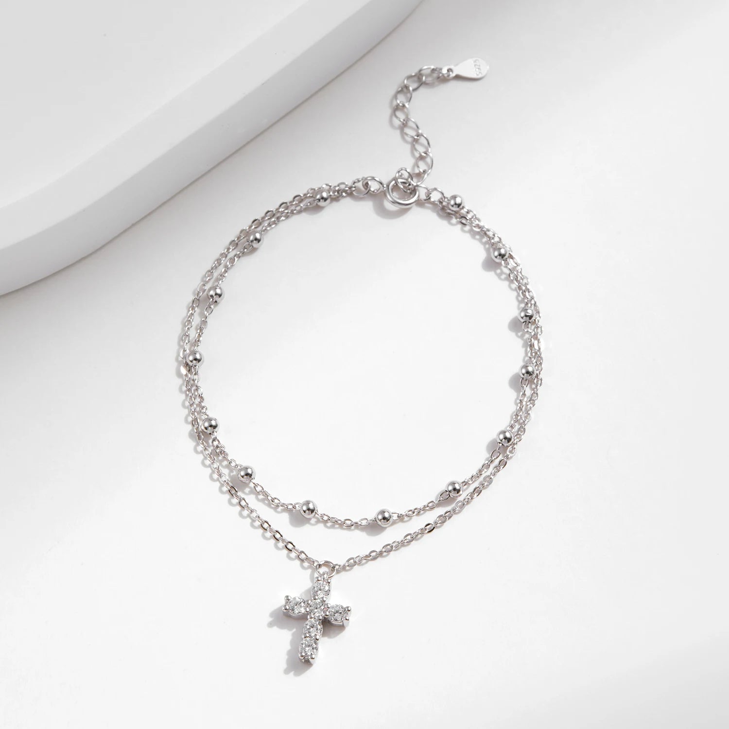 Exquisite Cross Bracelet - Double Layer Link Chain