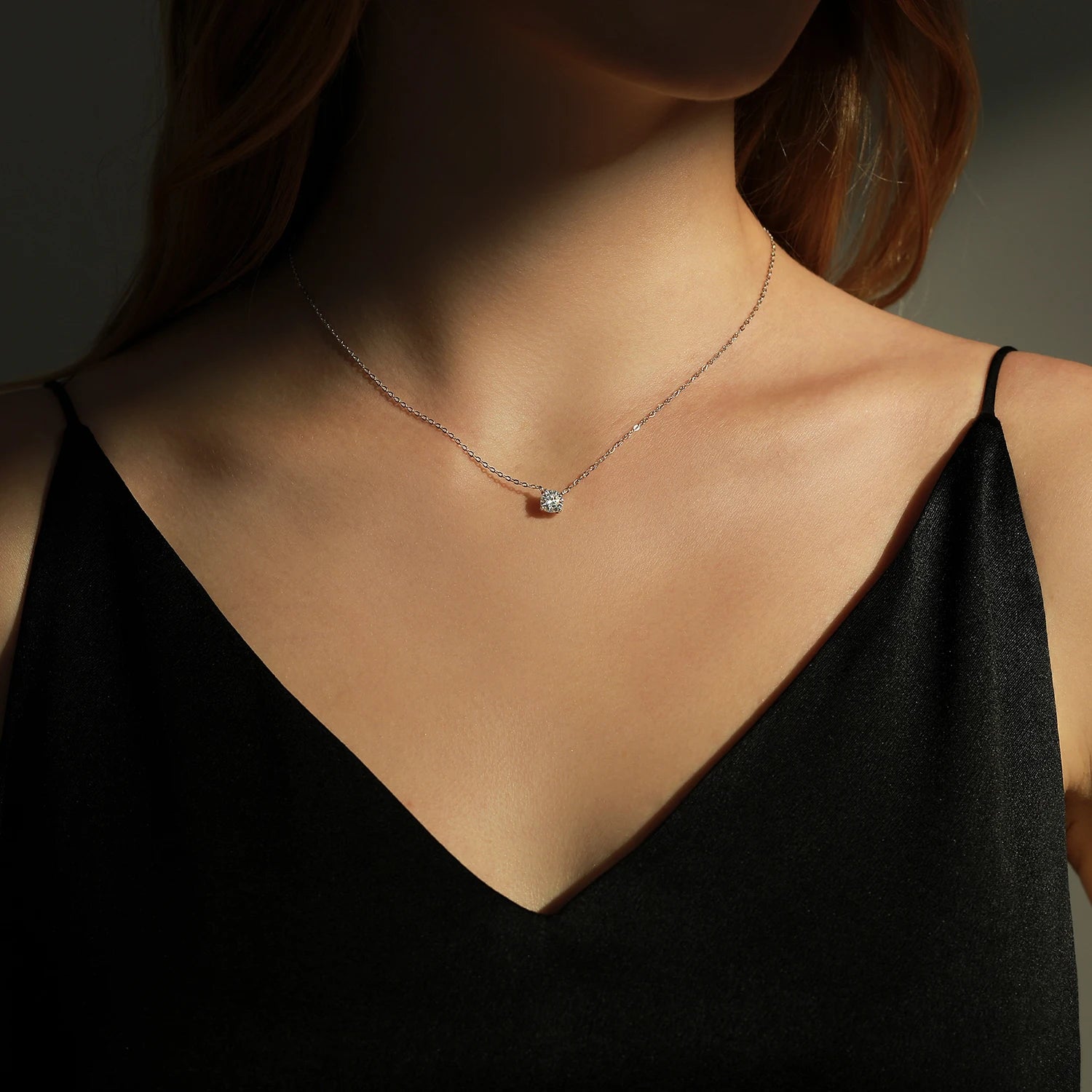 Colar moissanite Color 0.8CT Lab Diamond