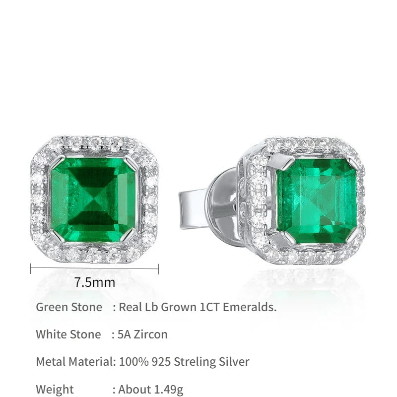 1CT Emerald Earrings